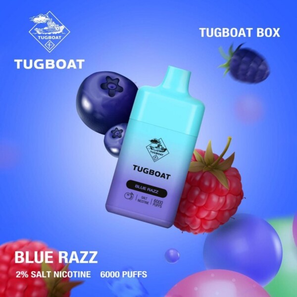 Tugboat Box Vape - Blue Razz 50mg/6000 puffs