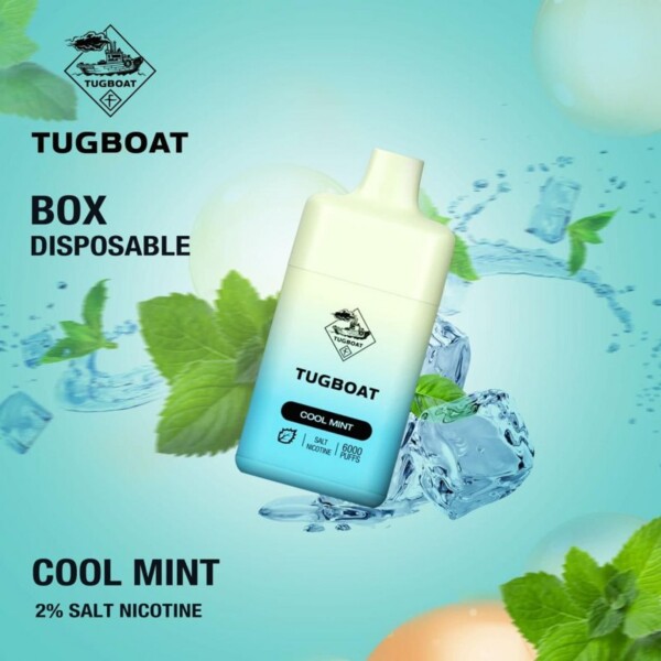 Tugboat Box Vape - Cool Mint 50mg/6000 puffs