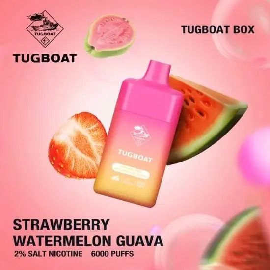 Tugboat Box Vape - Strawberry Watermelon Guava 50mg/6000 puffs