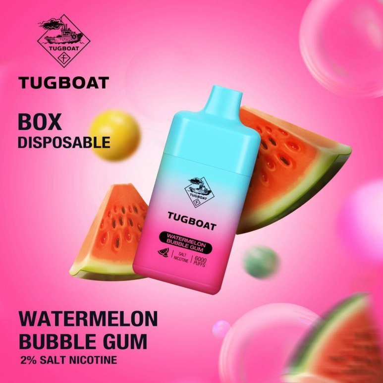 Tugboat Box Vape - Watermelon Bubble Gum 50mg/6000 puffs