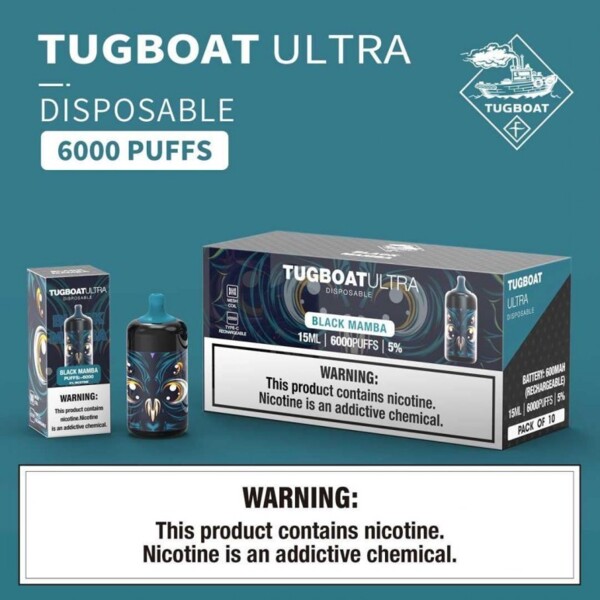 Tugboat Ultra Black Mamba 6000 Puffs